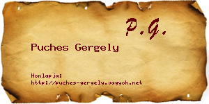 Puches Gergely névjegykártya